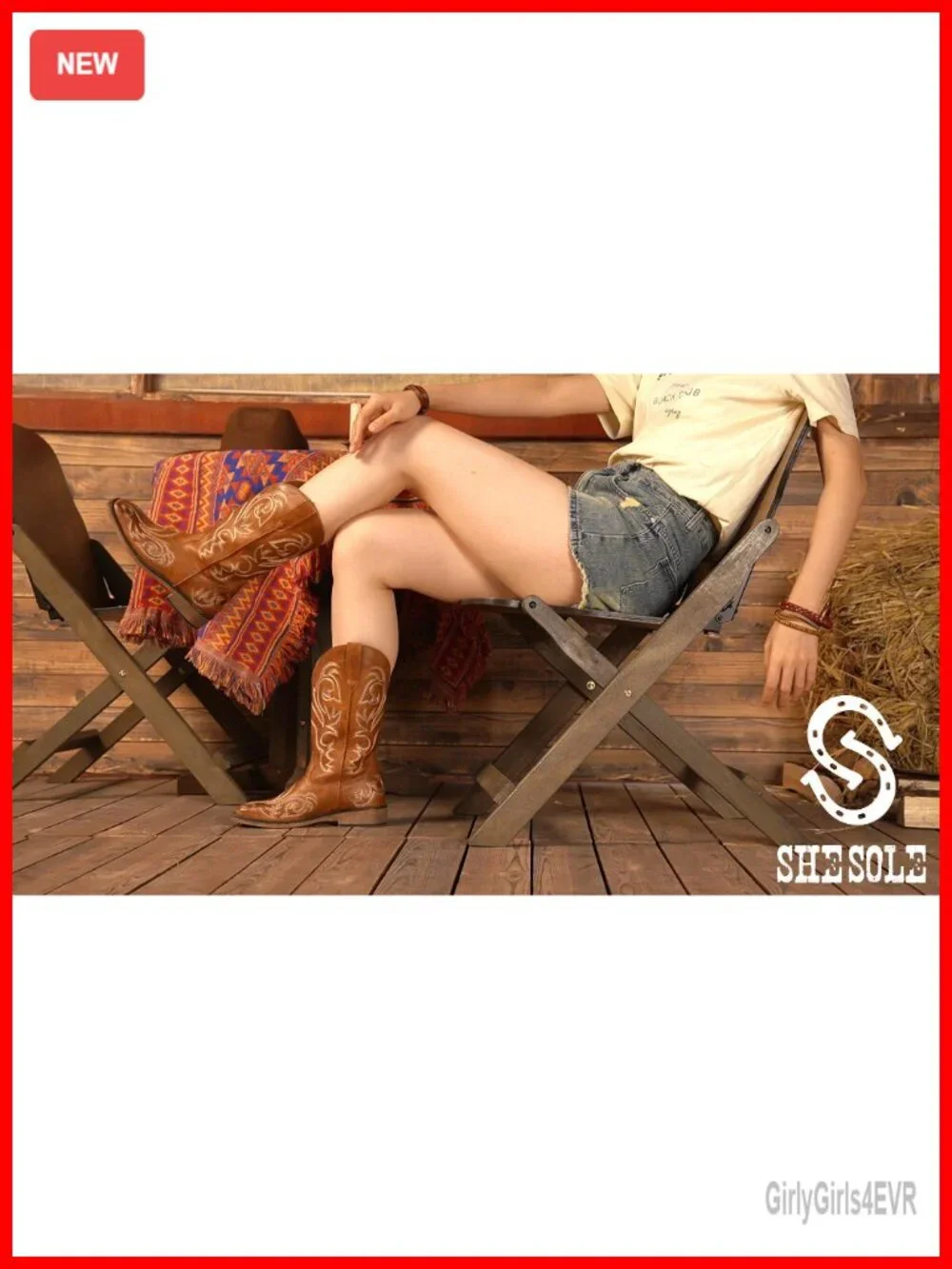 Cowgirl Boots Square Toe Western Mid Calf PU Leather